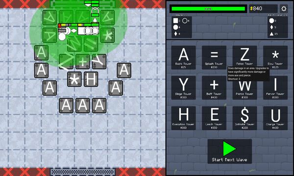 ASCII Tower Defense Screenshot 1, Full Version, PC Game, Download Free